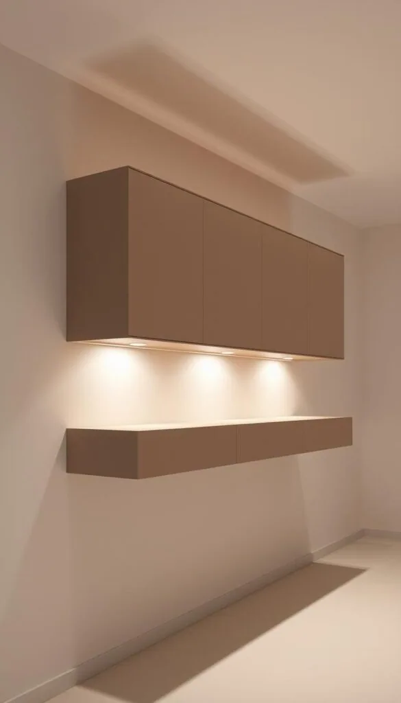modern aesthetics floating cabinets design