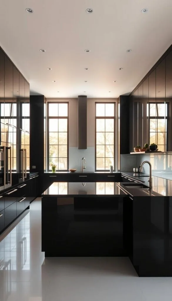 modern black kitchen cabinets in a contemporary space modern black kitchen cabinets in a contemporary space