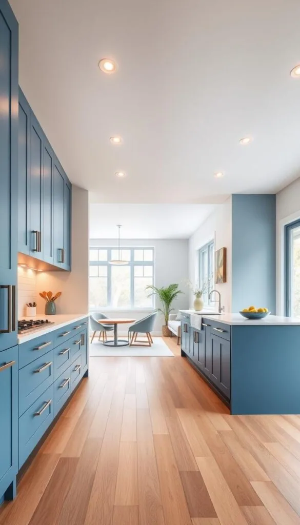 modern blue kitchen cabinets inspiration