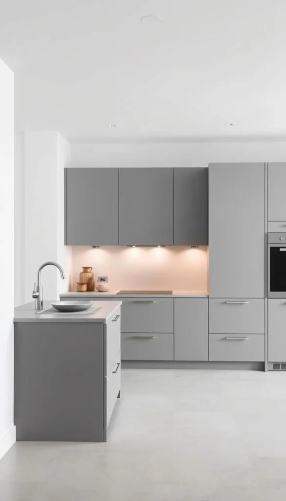 modern grey kitchen cabinets