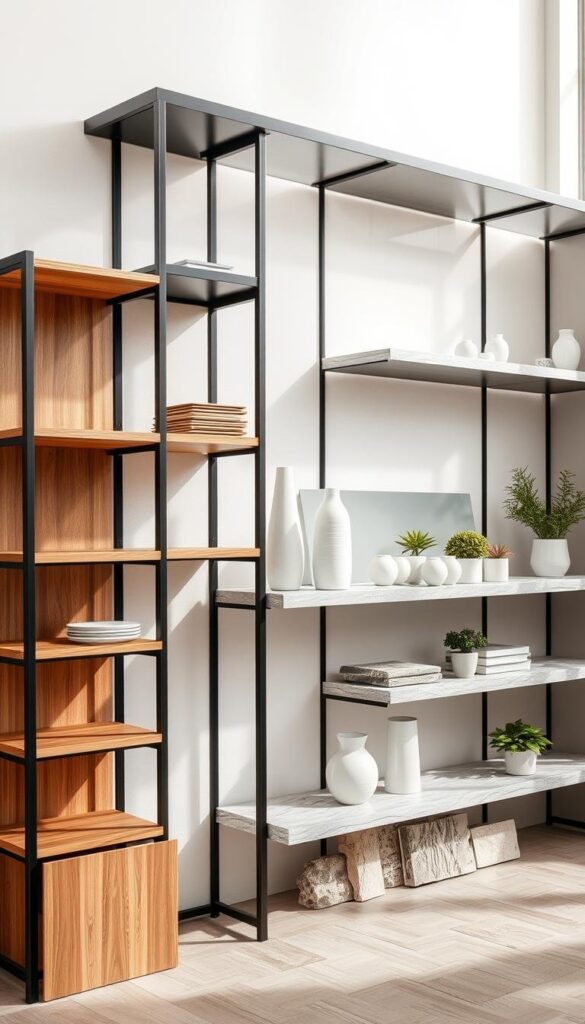 modern open shelving material options modern open shelving material options