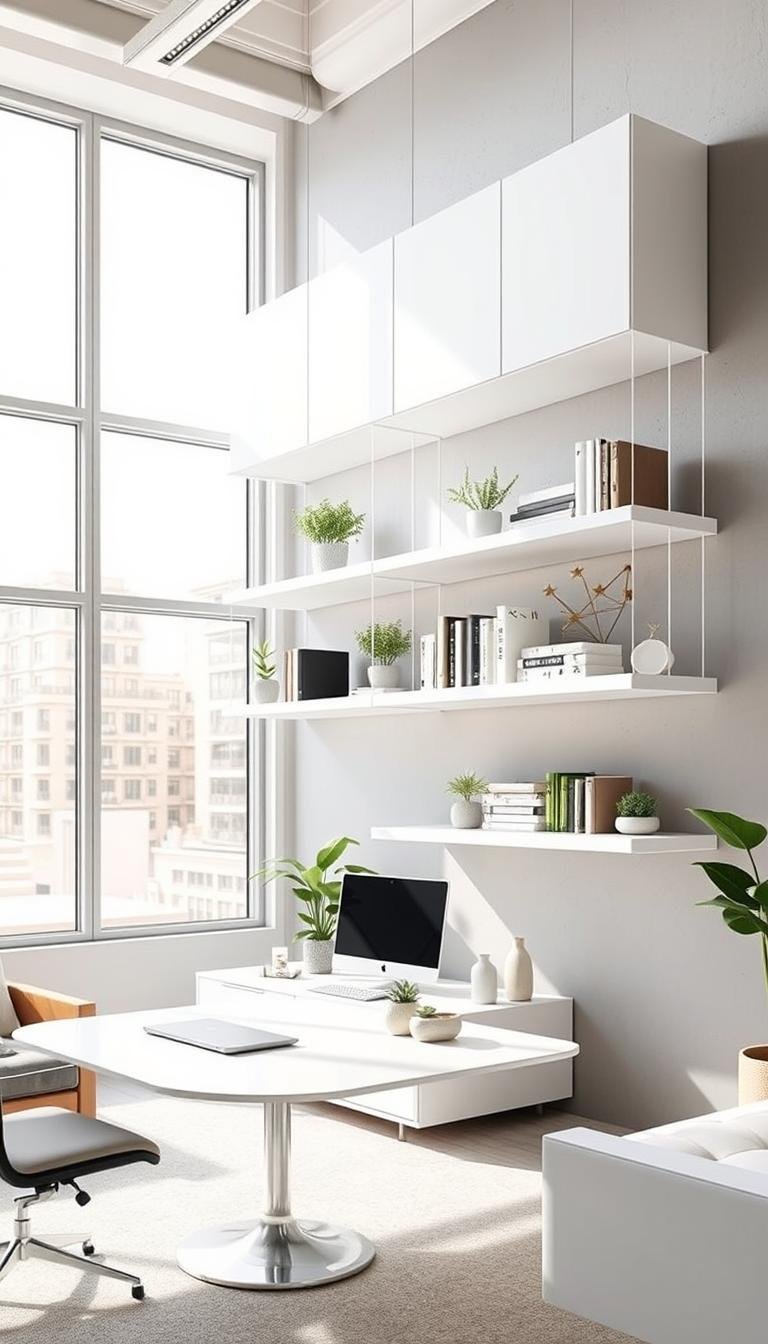 Transform Your Office with Sleek Floating Cabinets