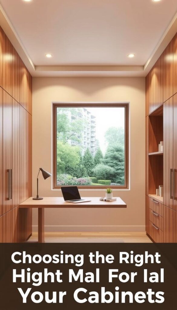 organized home workspace with cabinets