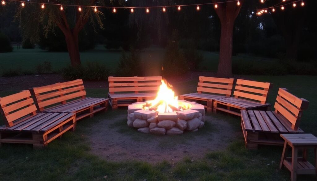 pallet fire pit seating