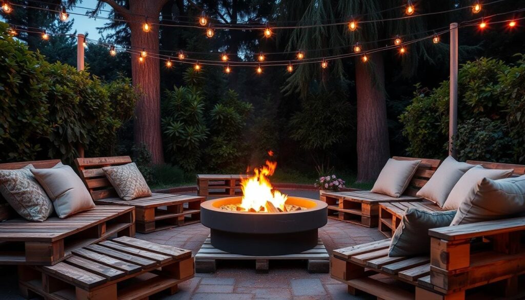 pallet fire pit seating