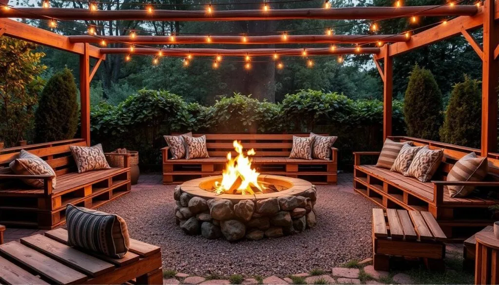 pallet fire pit seating area pallet fire pit seating area