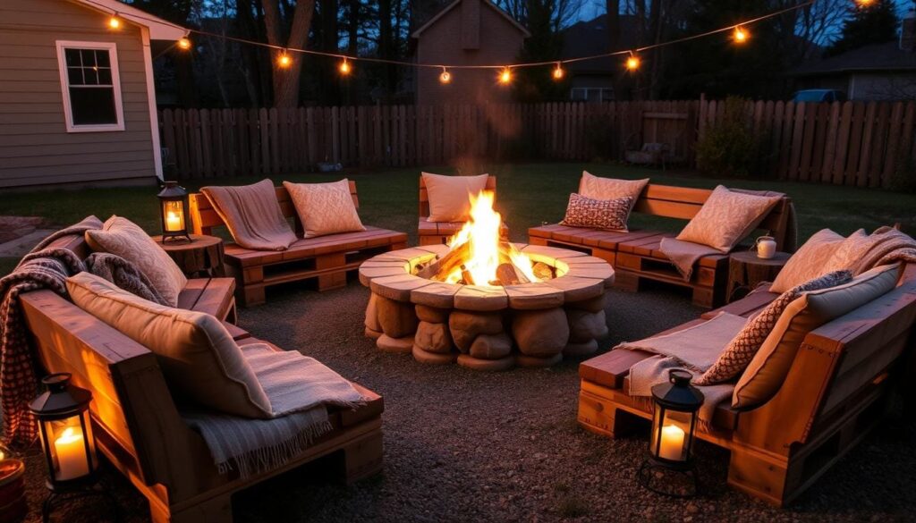 pallet furniture for campfire areas