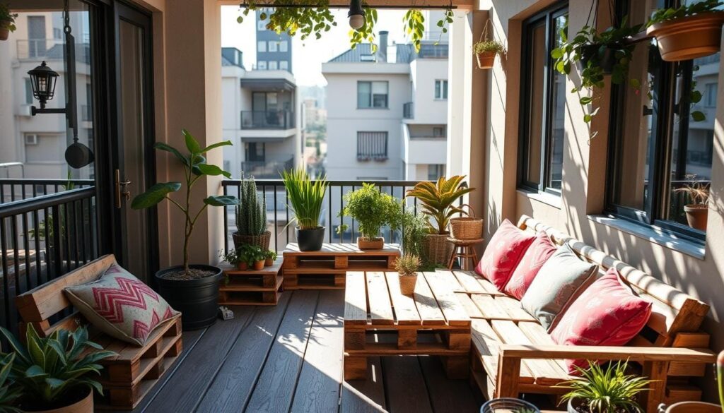 pallet furniture for small balconies