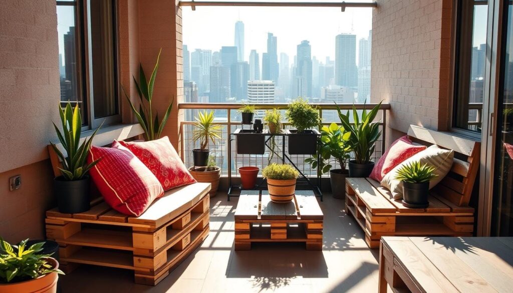 pallet furniture for small balconies