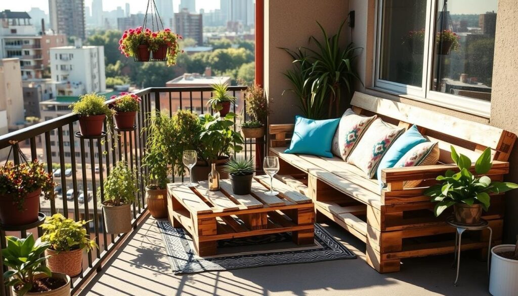 pallet furniture for small balcony