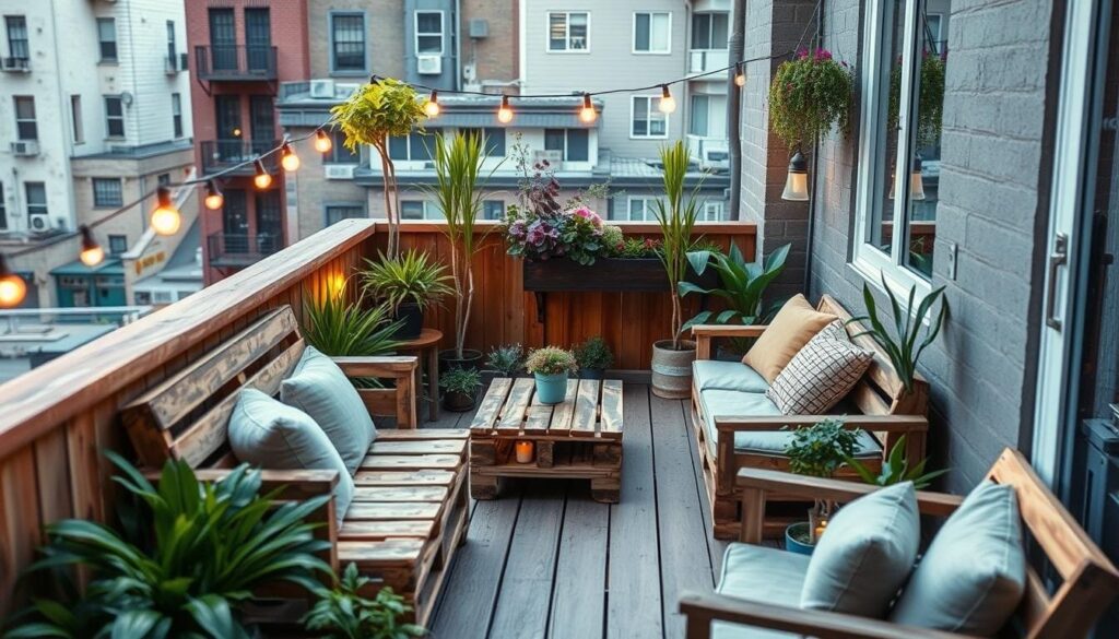 pallet furniture for small balcony