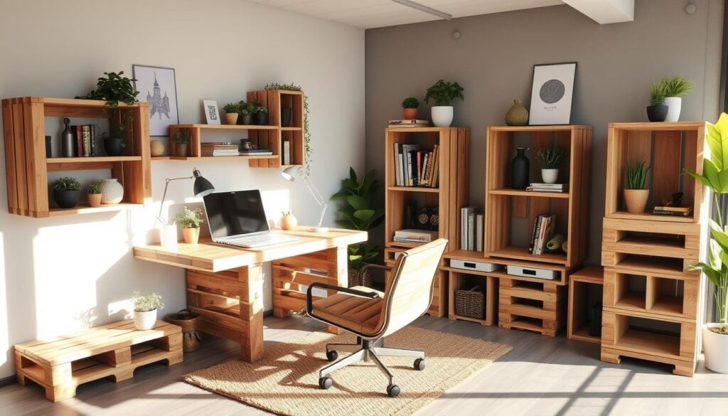pallet furniture workspace
