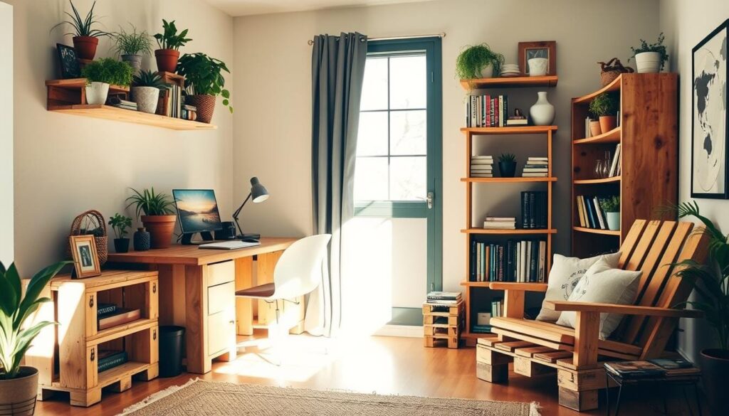 pallet furniture workspace