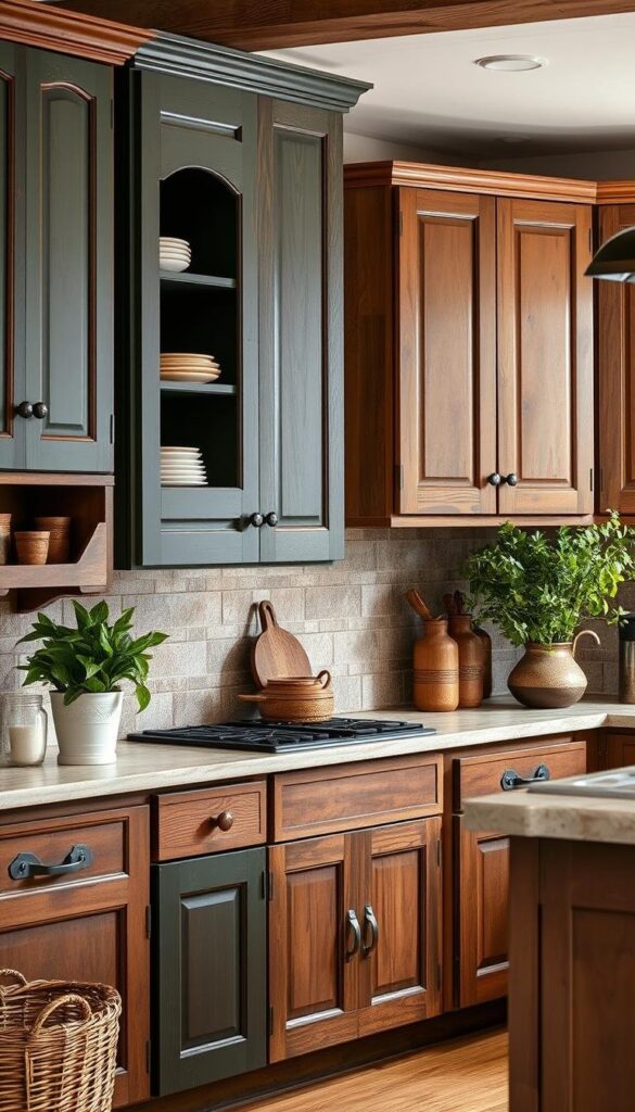 rustic kitchen cabinets color ideas
