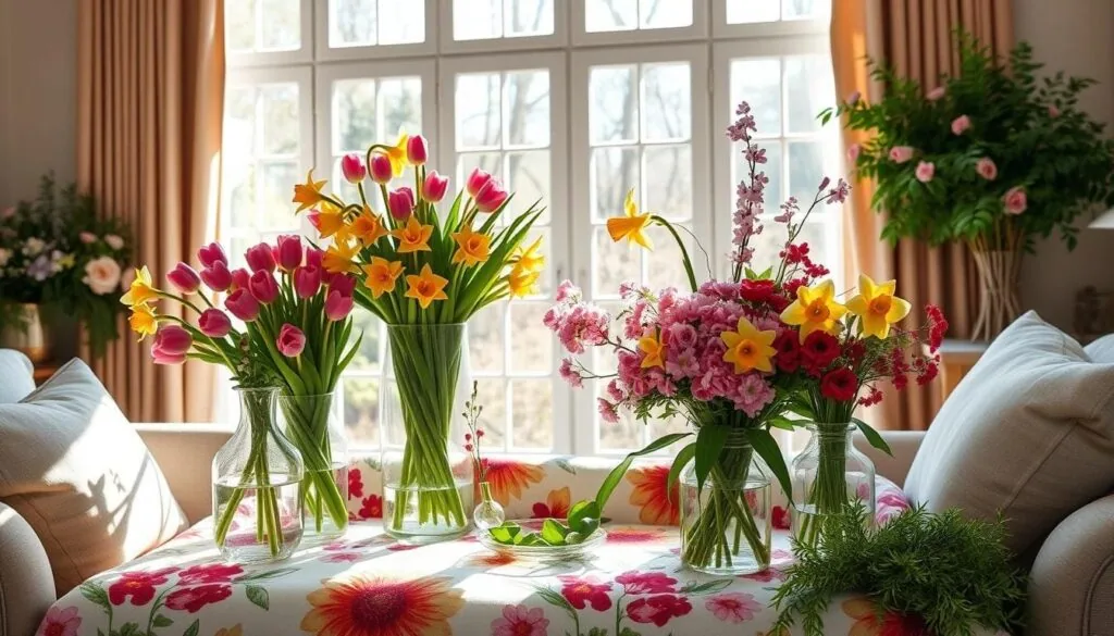 spring home decor flowers
