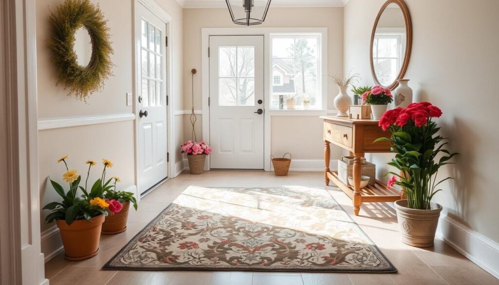 springtime entryway styling