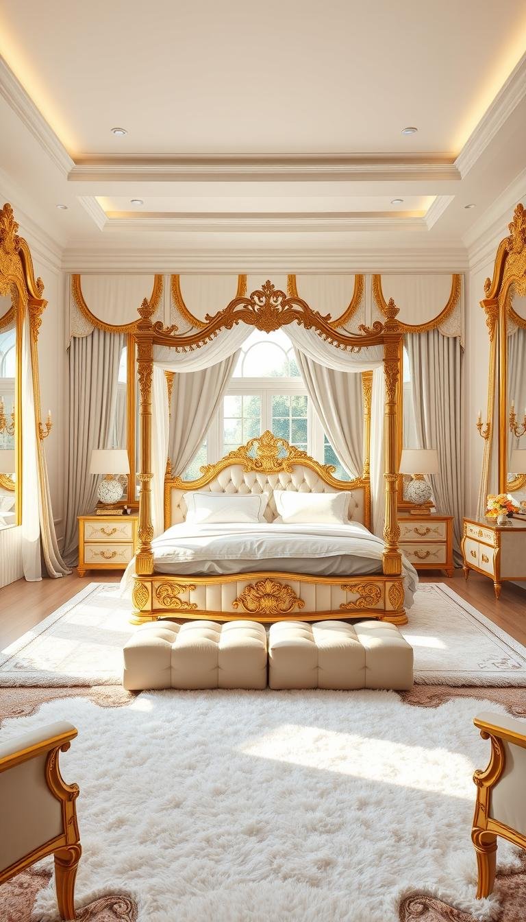 White and Gold Bedroom: Luxurious Design Ideas for Your Home