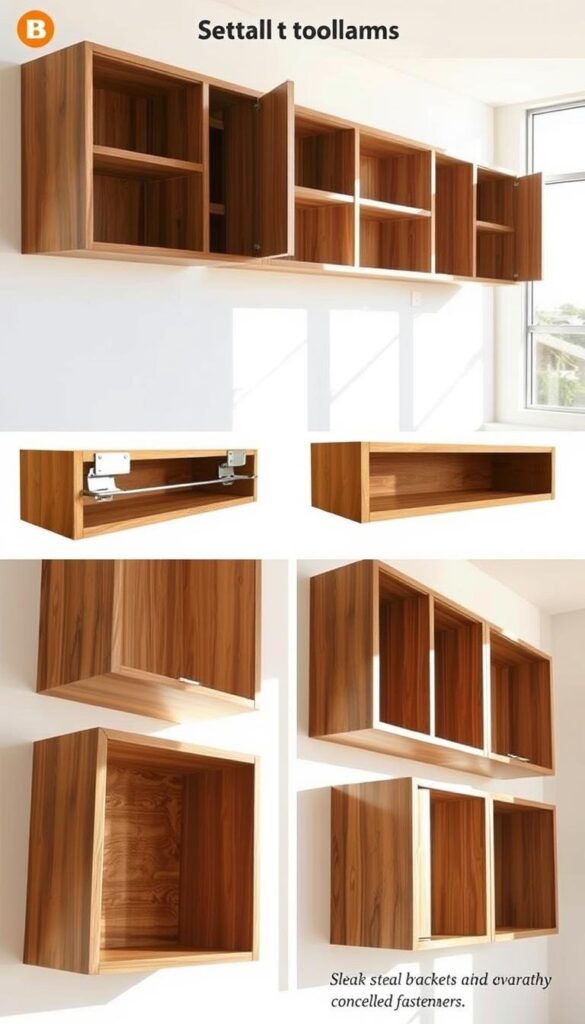 wooden floating cabinets installation guide