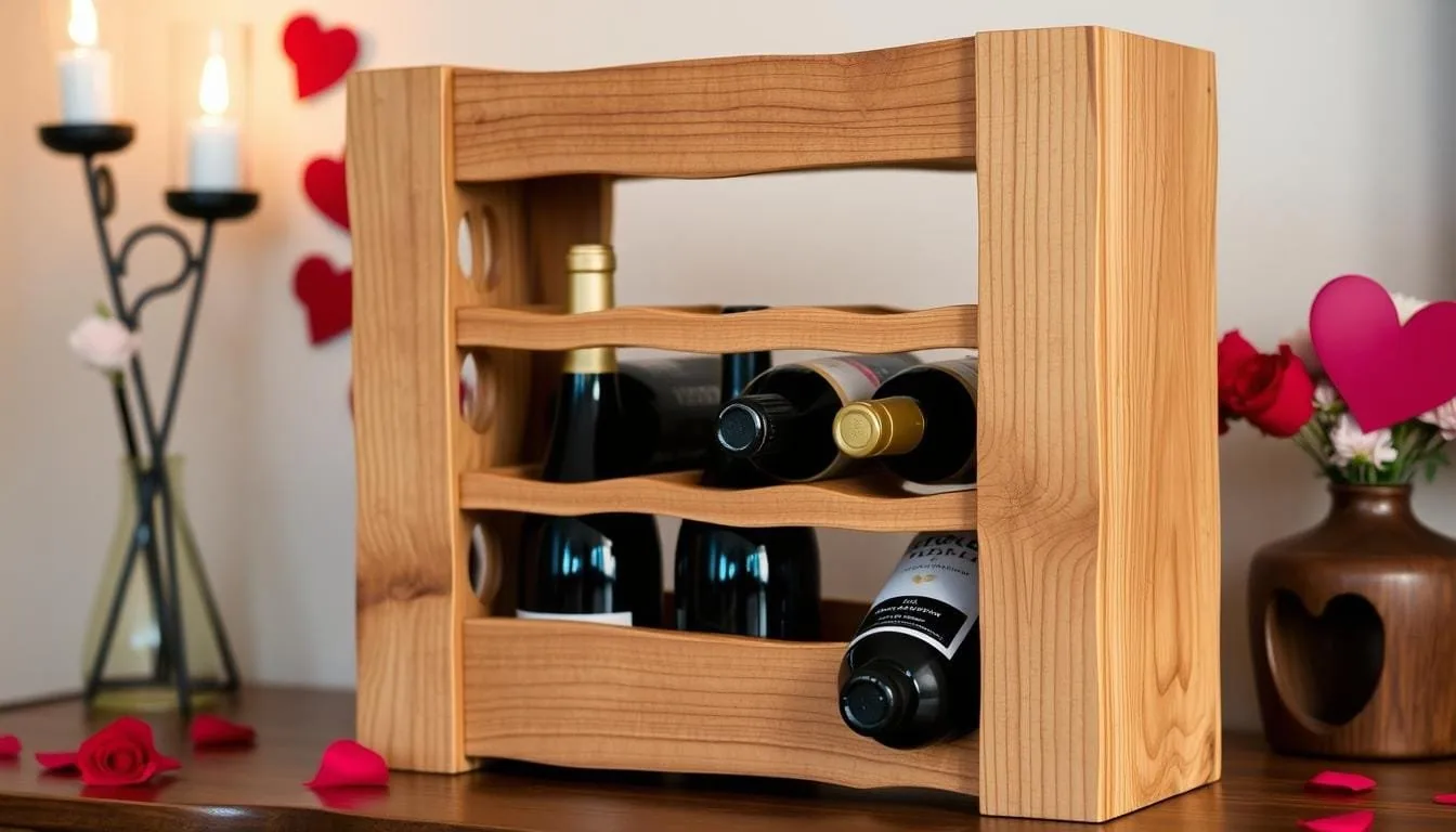DIY Valentine’s Day Wooden Wine Rack